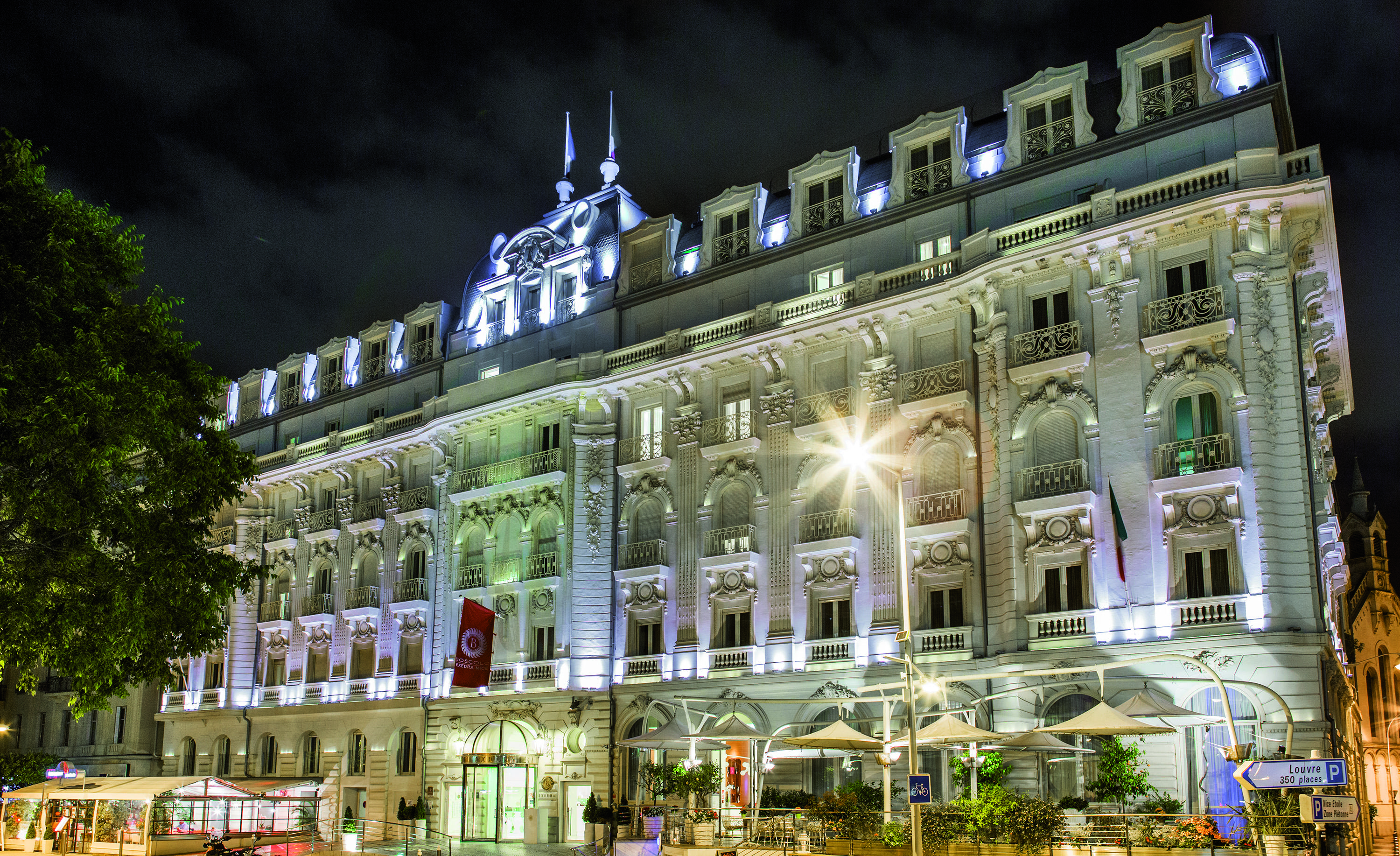Boscolo Nice Hotel & Spa المظهر الخارجي الصورة The hotel at night